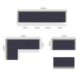 NNEMB 4 Seater Modular Outdoor Lounge Sofa Setting-Grey