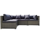 NNEMB 4 Seater Modular Outdoor Lounge Sofa Setting-Grey