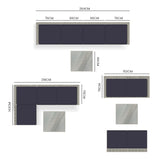NNEMB 5 Piece 4 Seater Outdoor Modular Lounge Setting with Coffee Table-Grey