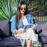 NNEMB 5 Seater Modular Outdoor Lounge Setting with Coffee Table-Grey