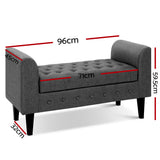 NNEDSZ Fabric Storage Ottoman - Grey