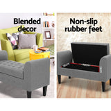 NNEDSZ Storage Ottoman Blanket Box Linen Fabric Bed Foot Stool Chest Toy Bench