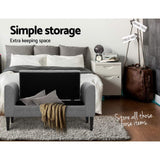 NNEDSZ Storage Ottoman Blanket Box Linen Fabric Bed Foot Stool Chest Toy Bench