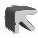 NNEDSZ Ottoman Foot Stool Fabric Foot Rest Footstool Padded Seat Kids Grey