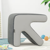NNEDSZ Ottoman Foot Stool Fabric Foot Rest Footstool Padded Seat Kids Grey