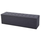 NNEDSZ Storage Ottoman Blanket Box Linen Foot Stool Rest Chest Couch Grey