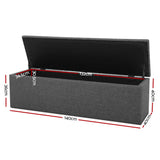 NNEDSZ Storage Ottoman Blanket Box Linen Foot Stool Rest Chest Couch Grey