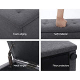 NNEDSZ Storage Ottoman Blanket Box Linen Foot Stool Rest Chest Couch Grey