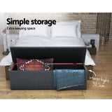 NNEDSZ Storage Ottoman Blanket Box Linen Foot Stool Rest Chest Couch Grey