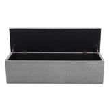 NNEDSZ Storage Ottoman Blanket Box Grey LARGE Fabric Rest Chest Toy Foot Stool