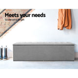 NNEDSZ Storage Ottoman Blanket Box Grey LARGE Fabric Rest Chest Toy Foot Stool