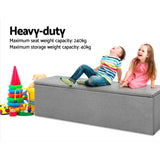 NNEDSZ Storage Ottoman Blanket Box Grey LARGE Fabric Rest Chest Toy Foot Stool