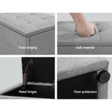 NNEDSZ Storage Ottoman Blanket Box Grey LARGE Fabric Rest Chest Toy Foot Stool