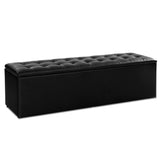 NNEDSZ Storage Ottoman Blanket Box Black LARGE Leather Rest Chest Toy Foot Stool