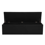 NNEDSZ Storage Ottoman Blanket Box Black LARGE Leather Rest Chest Toy Foot Stool