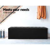 NNEDSZ Storage Ottoman Blanket Box Black LARGE Leather Rest Chest Toy Foot Stool
