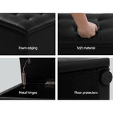 NNEDSZ Storage Ottoman Blanket Box Black LARGE Leather Rest Chest Toy Foot Stool