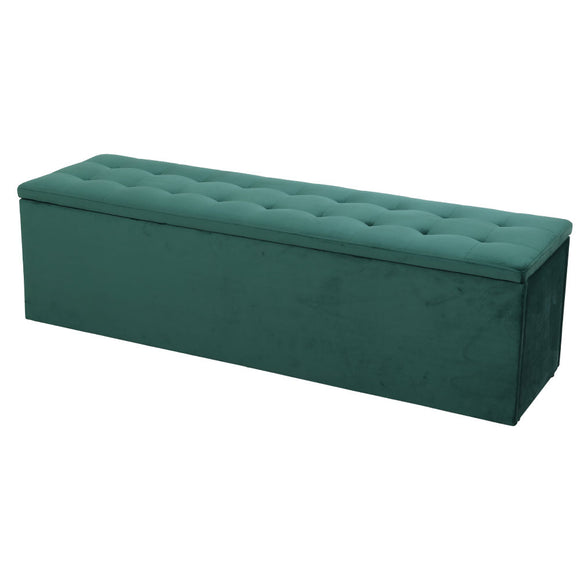 NNEDSZ Storage Ottoman Blanket Box Velvet Foot Stool Rest Chest Couch Green