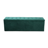 NNEDSZ Storage Ottoman Blanket Box Velvet Foot Stool Rest Chest Couch Green
