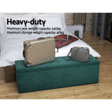 NNEDSZ Storage Ottoman Blanket Box Velvet Foot Stool Rest Chest Couch Green