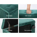 NNEDSZ Storage Ottoman Blanket Box Velvet Foot Stool Rest Chest Couch Green