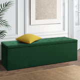 NNEDSZ Storage Ottoman Blanket Box Velvet Foot Stool Rest Chest Couch Green