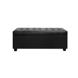 NNEDSZ  Leather Storage Ottoman - Black