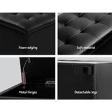 NNEDSZ  Leather Storage Ottoman - Black
