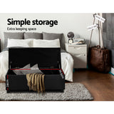 NNEDSZ  Leather Storage Ottoman - Black