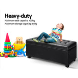 NNEDSZ  Leather Storage Ottoman - Black