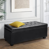 NNEDSZ  Leather Storage Ottoman - Black
