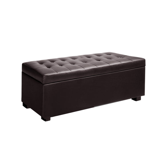 NNEDSZ  Leather Storage Ottoman - Brown