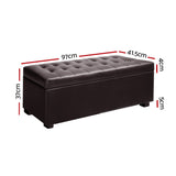 NNEDSZ  Leather Storage Ottoman - Brown