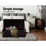 NNEDSZ  Leather Storage Ottoman - Brown