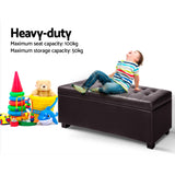 NNEDSZ  Leather Storage Ottoman - Brown