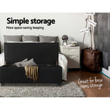 NNEDSZ Large Fabric Storage Ottoman - Black