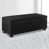 NNEDSZ Large Fabric Storage Ottoman - Black