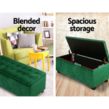 NNEDSZ Storage Ottoman Blanket Box Velvet Foot Stool Rest Chest Couch Toy Green