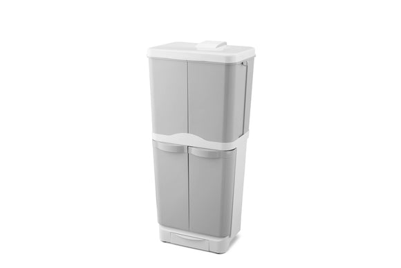 NNEKG 41L 4 Compartment Recycling Kitchen Rubbish Bin (Grey)