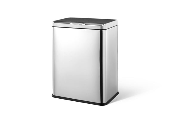 NNEKG 50L Motion Sensor Dual Compartment Kitchen Rubbish Bin (Silver)