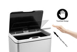 NNEKG 50L Motion Sensor Dual Compartment Kitchen Rubbish Bin (Silver)