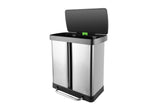 NNEKG 60L Pedal Dual Compartment Rubbish Bin (Stainless Steel)