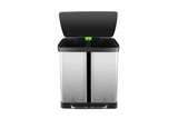 NNEKG 60L Pedal Dual Compartment Rubbish Bin (Stainless Steel)