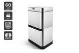 NNEKG 60L Two Tier Intelligent Recycling Kitchen Bin (Silver)