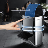 NNEKG 60L Two Tier Intelligent Recycling Kitchen Bin (Silver)