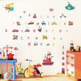 NNEKGE The Vehicles and Letters Wall Sticker