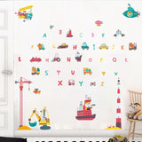 NNEKGE The Vehicles and Letters Wall Sticker