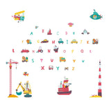 NNEKGE The Vehicles and Letters Wall Sticker
