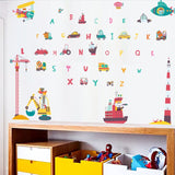 NNEKGE The Vehicles and Letters Wall Sticker