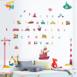 NNEKGE The Vehicles and Letters Wall Sticker